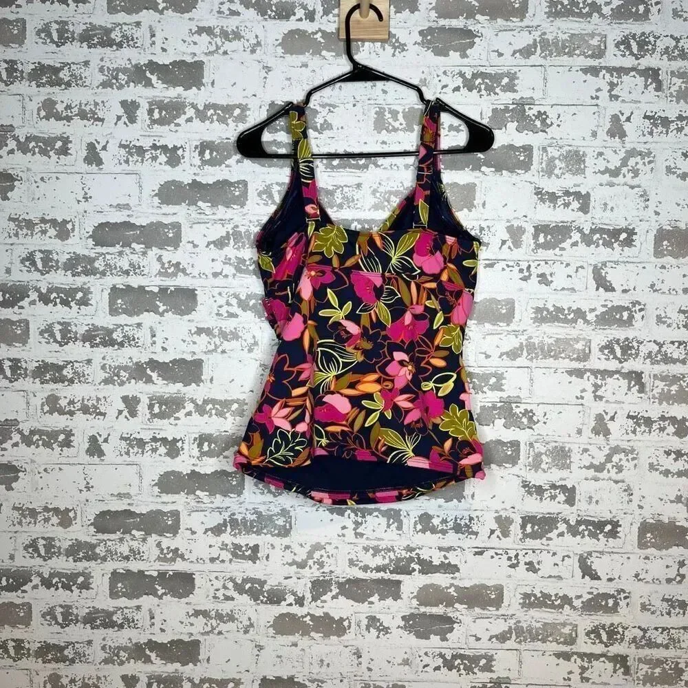 Lands end | women floral tankini swim top padded